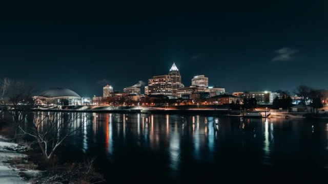 Downtown skyline at night